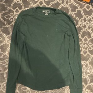 Forest Green Waffle-Knit Long Sleeve